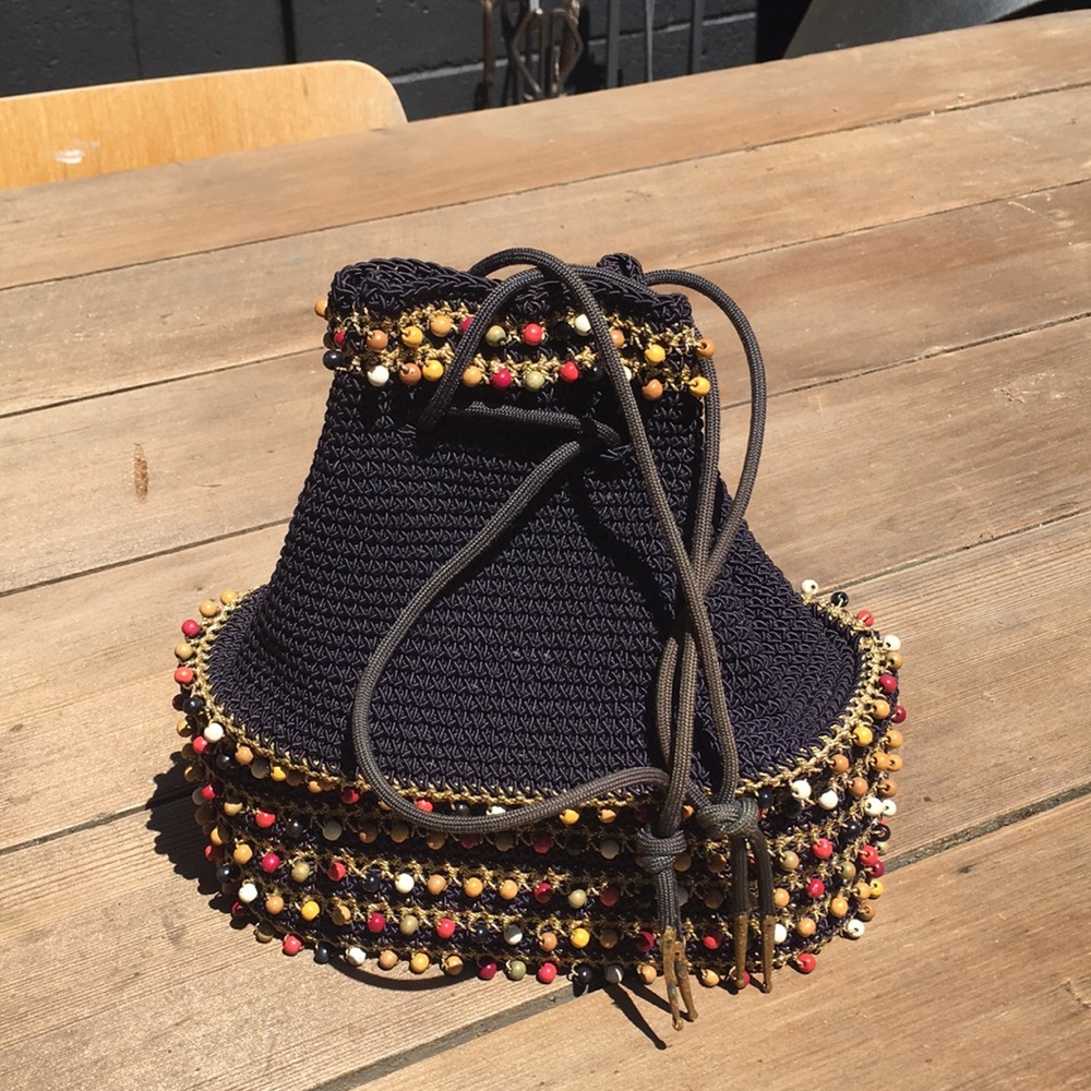 Moroccan style beaded crochet bag